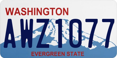 WA license plate AWZ1077