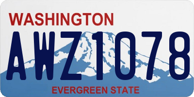 WA license plate AWZ1078