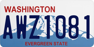 WA license plate AWZ1081