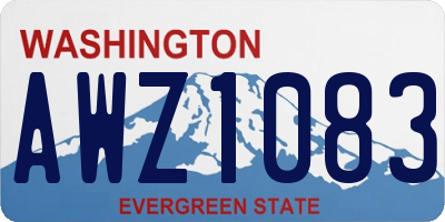 WA license plate AWZ1083