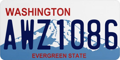 WA license plate AWZ1086