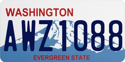 WA license plate AWZ1088