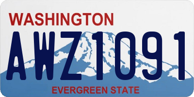 WA license plate AWZ1091