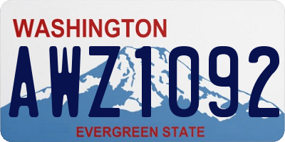 WA license plate AWZ1092
