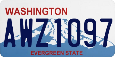 WA license plate AWZ1097