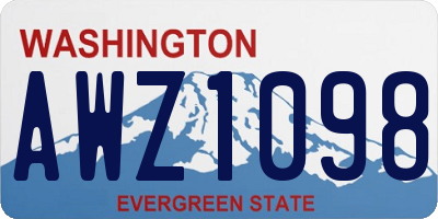 WA license plate AWZ1098