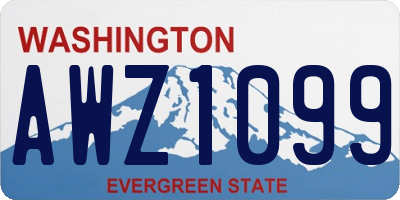 WA license plate AWZ1099