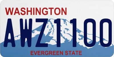 WA license plate AWZ1100