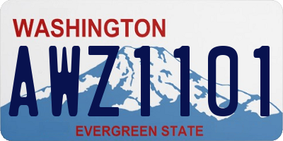 WA license plate AWZ1101