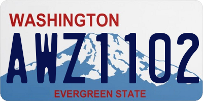 WA license plate AWZ1102