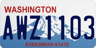 WA license plate AWZ1103