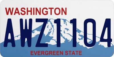 WA license plate AWZ1104