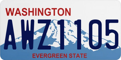 WA license plate AWZ1105