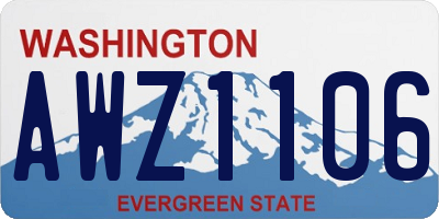 WA license plate AWZ1106
