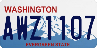 WA license plate AWZ1107
