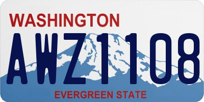 WA license plate AWZ1108