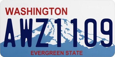 WA license plate AWZ1109