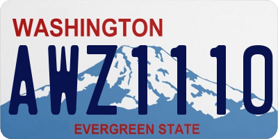WA license plate AWZ1110