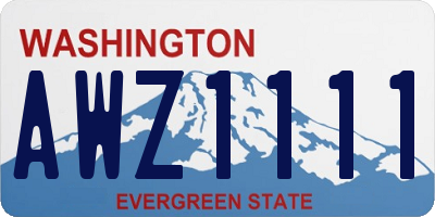 WA license plate AWZ1111