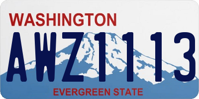 WA license plate AWZ1113