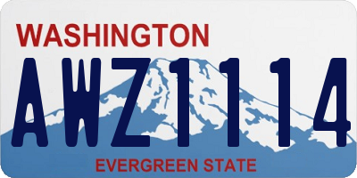 WA license plate AWZ1114