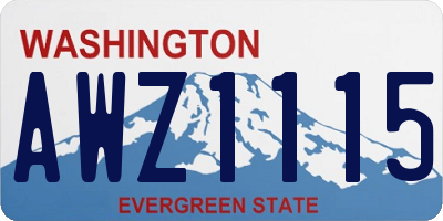 WA license plate AWZ1115