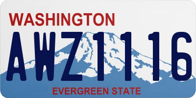 WA license plate AWZ1116