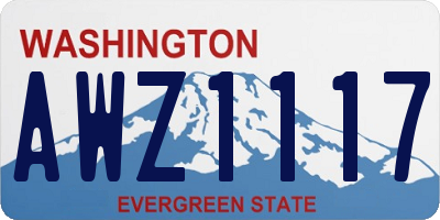 WA license plate AWZ1117