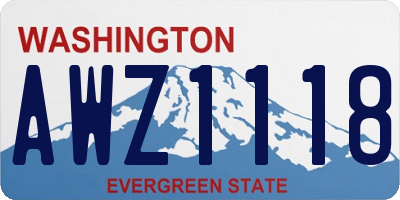 WA license plate AWZ1118