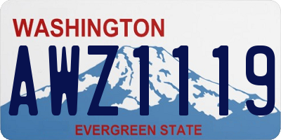 WA license plate AWZ1119