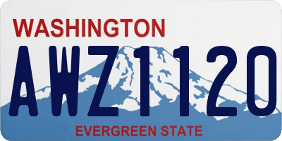 WA license plate AWZ1120
