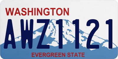 WA license plate AWZ1121