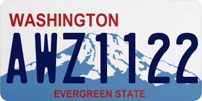 WA license plate AWZ1122