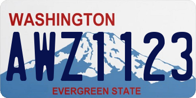 WA license plate AWZ1123