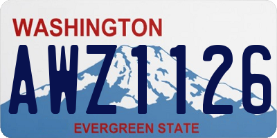 WA license plate AWZ1126