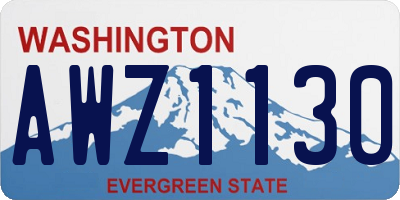 WA license plate AWZ1130