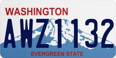 WA license plate AWZ1132