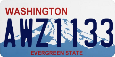 WA license plate AWZ1133