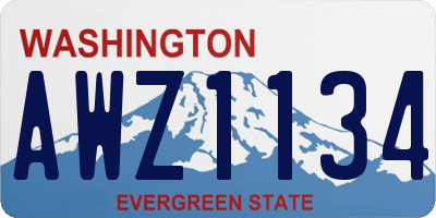 WA license plate AWZ1134