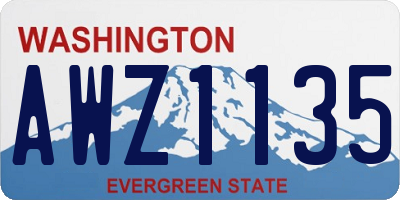 WA license plate AWZ1135