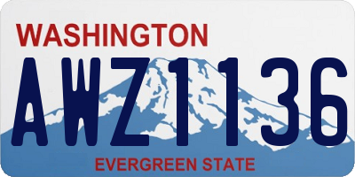 WA license plate AWZ1136