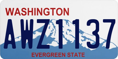 WA license plate AWZ1137