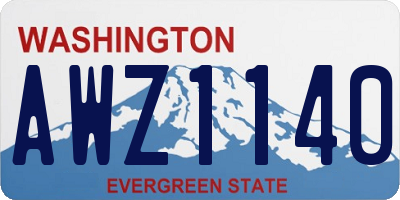 WA license plate AWZ1140