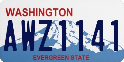 WA license plate AWZ1141
