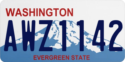 WA license plate AWZ1142