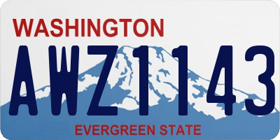WA license plate AWZ1143