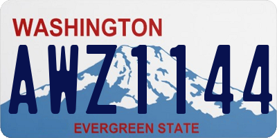 WA license plate AWZ1144