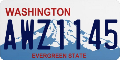 WA license plate AWZ1145