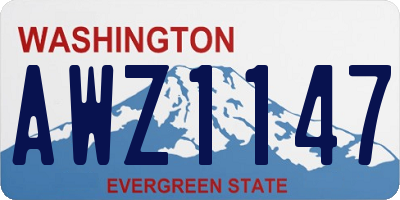 WA license plate AWZ1147
