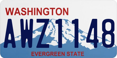 WA license plate AWZ1148